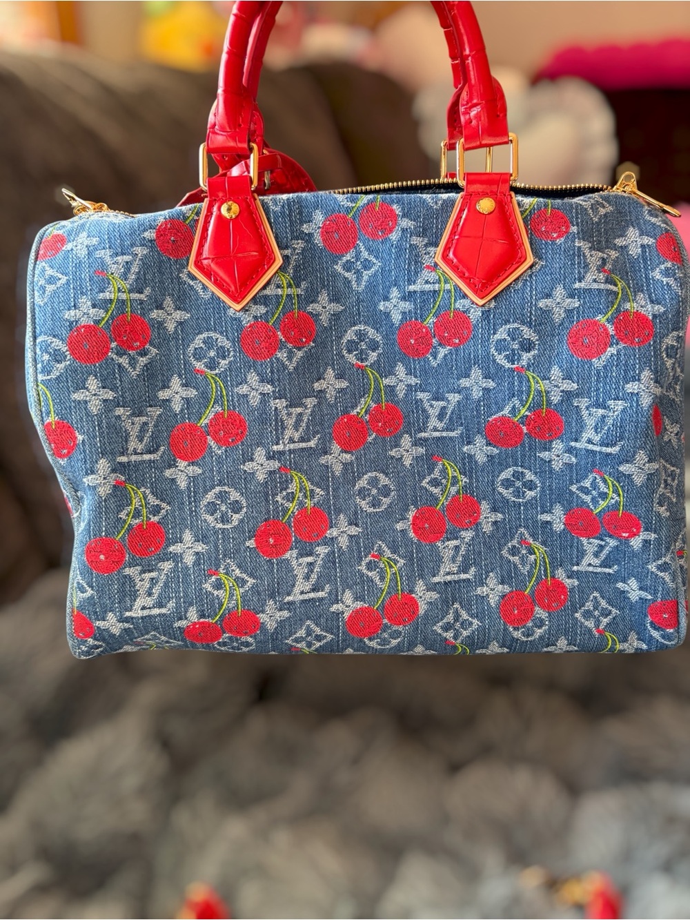 Soft Speedy 30 - Denim Cherry